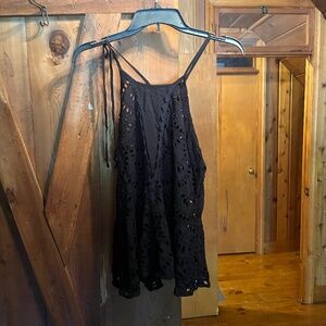 Free people black lace tank top